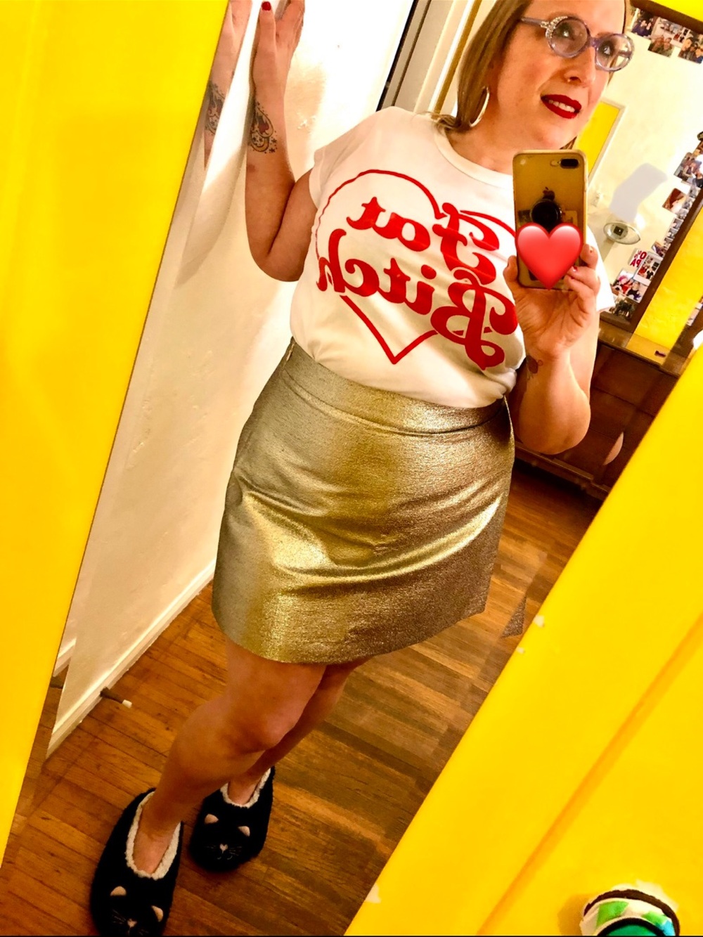 Forever 21 Metallic Gold Mini Skirt - Women's Shimmer A-Line 1X